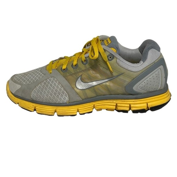 Nike Livestrong Lunarglide Running Shoes Athletic‎ Gray Yellow Women's 7.5 - Picture 1 of 10